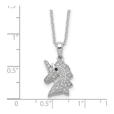 Sterling Silver CZ Unicorn Pendant Necklace – view 5