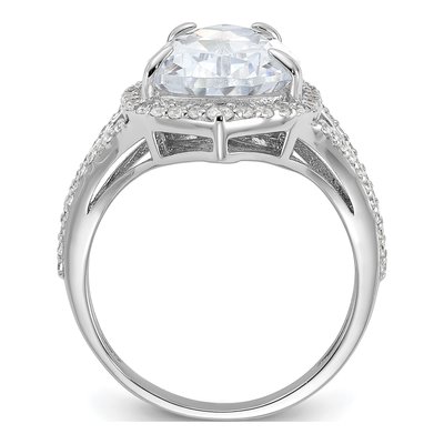 Sterling Silver CZ Teardrop Ring – view 3