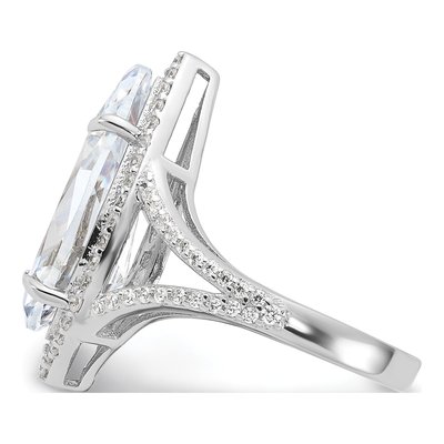 Sterling Silver CZ Teardrop Ring – view 4