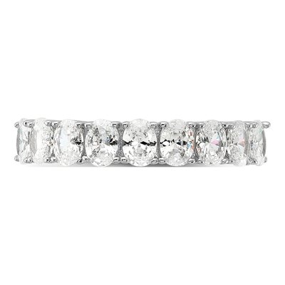 Sterling Silver CZ Oval 9-Stone Ring – view 5