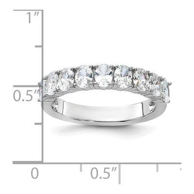 Sterling Silver CZ Oval 9-Stone Ring – view 6