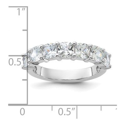Sterling Silver CZ 7-Stone Cushion Ring – view 6