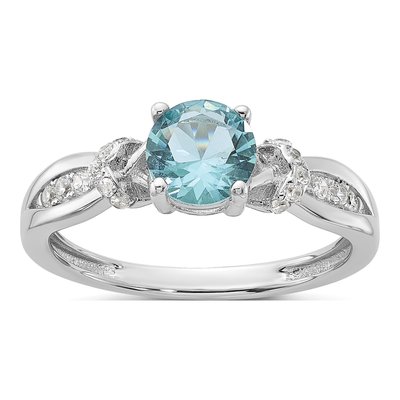 Sterling Silver CZ Glass Ring