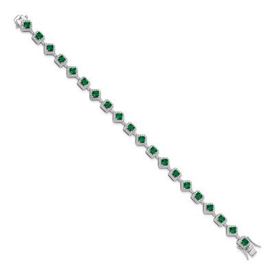 Sterling Silver CZ Glass Bracelet – view 2