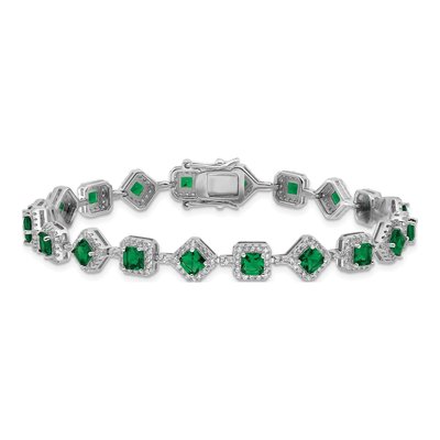 Sterling Silver CZ Glass Bracelet – view 3