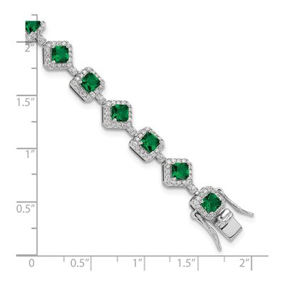 Sterling Silver CZ Glass Bracelet – view 4