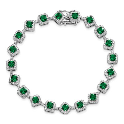 Sterling Silver CZ Glass Bracelet – view 5
