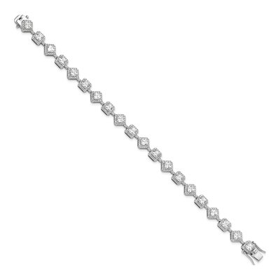 Sterling Silver CZ Fancy Brilliant-Cut Cushion-Cut Bracelet – view 2