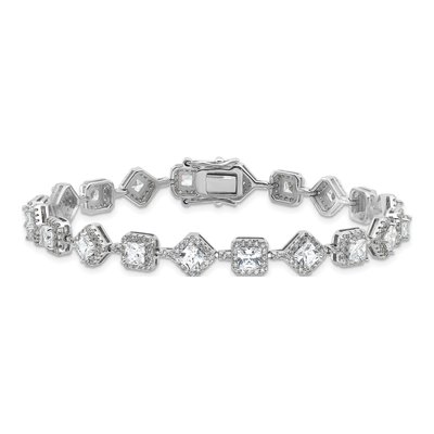Sterling Silver CZ Fancy Brilliant-Cut Cushion-Cut Bracelet – view 3