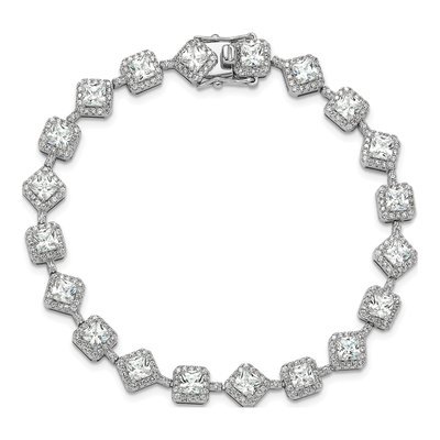 Sterling Silver CZ Fancy Brilliant-Cut Cushion-Cut Bracelet – view 4