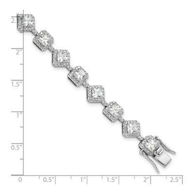 Sterling Silver CZ Fancy Brilliant-Cut Cushion-Cut Bracelet – view 5