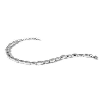 Sterling Silver CZ Marquise Link Bracelet – view 5