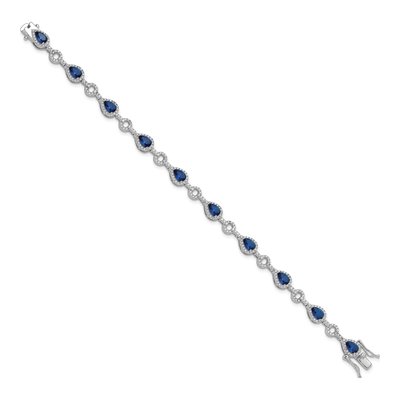 Sterling Silver CZ Glass Bracelet – view 2