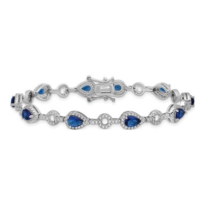 Sterling Silver CZ Glass Bracelet – view 3