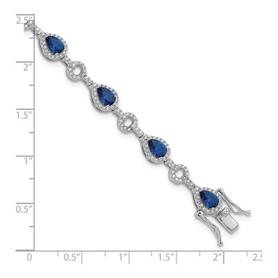 Sterling Silver CZ Glass Bracelet – view 4