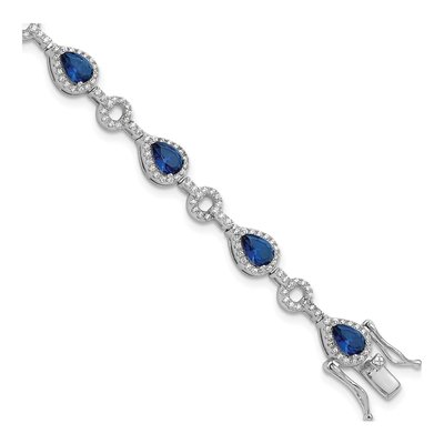 Sterling Silver CZ Glass Bracelet