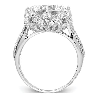Sterling Silver CZ Brilliant-Cut Round Ring – view 3