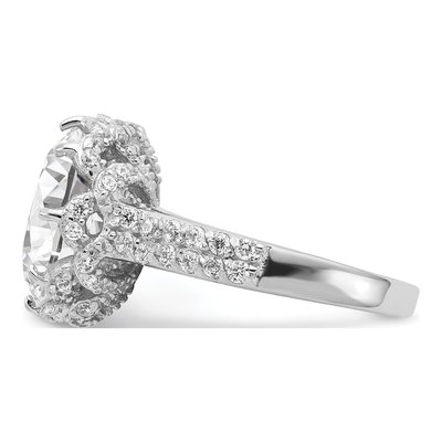 Sterling Silver CZ Brilliant-Cut Round Ring – view 4