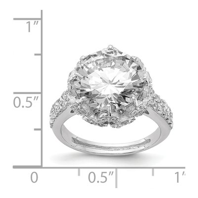 Sterling Silver CZ Brilliant-Cut Round Ring – view 5