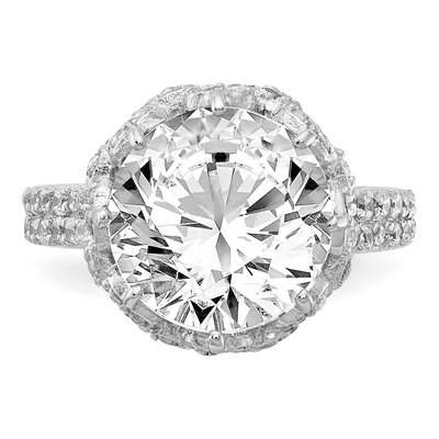 Sterling Silver CZ Brilliant-Cut Round Ring – view 6