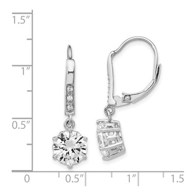 Sterling Silver CZ Leverback Earrings – view 5