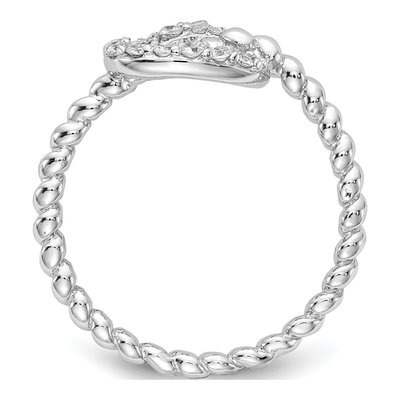 Sterling Silver CZ Knot Ring – view 3