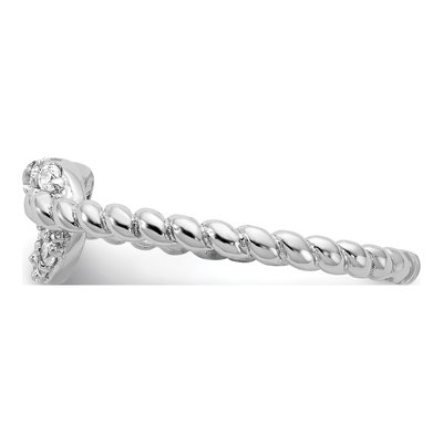 Sterling Silver CZ Knot Ring – view 4