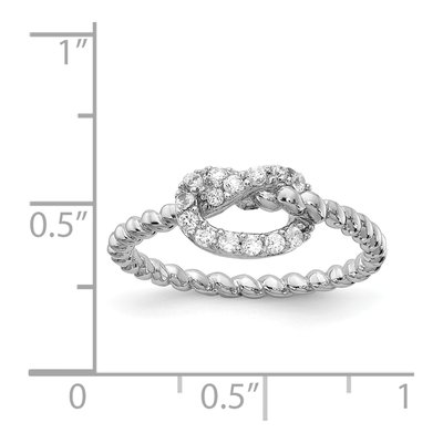 Sterling Silver CZ Knot Ring – view 6