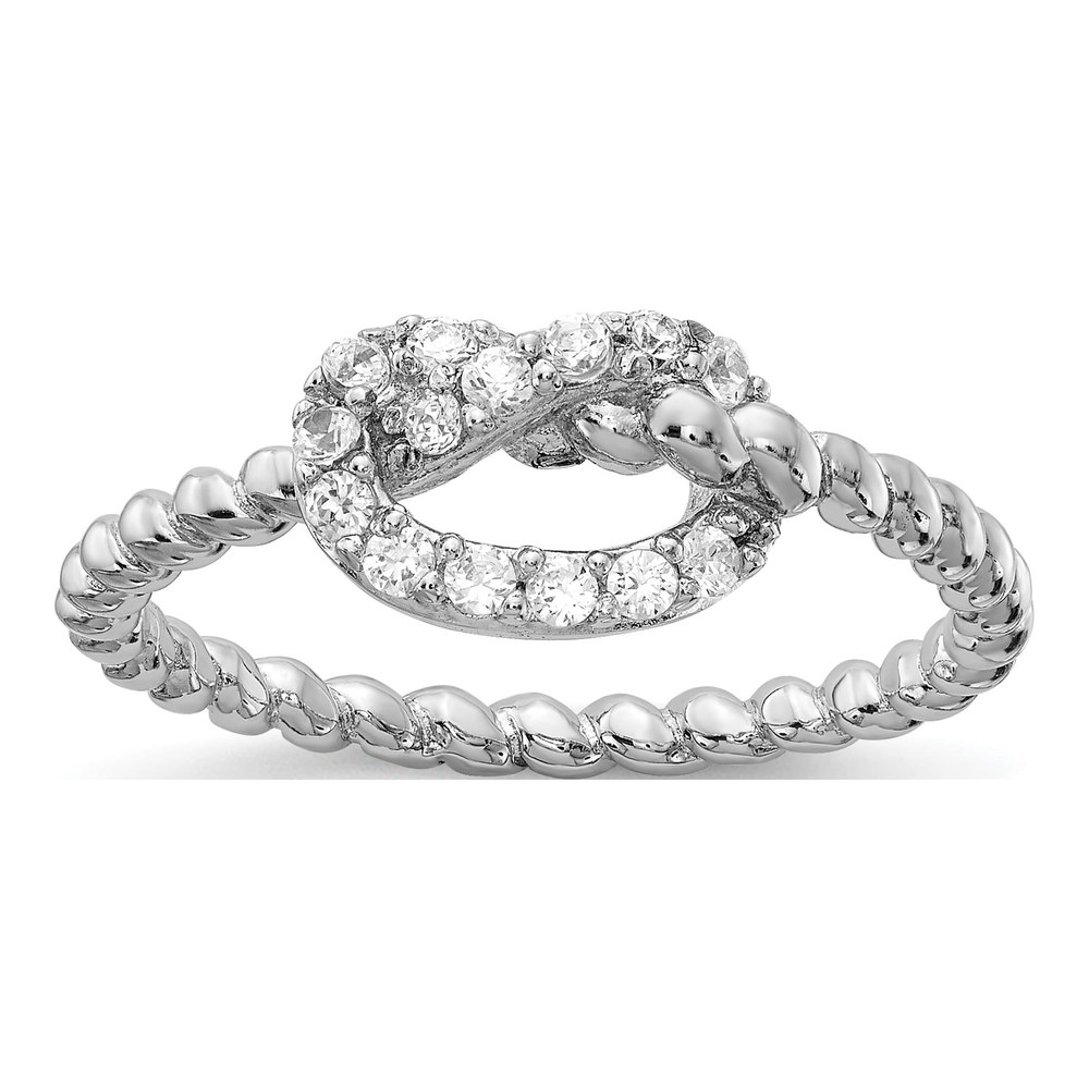 Sterling Silver CZ Knot Ring