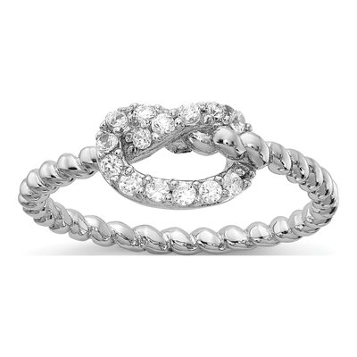 Sterling Silver CZ Knot Ring