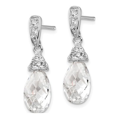 Sterling Silver CZ Briolette Dangle Earrings – view 3
