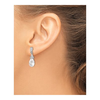 Sterling Silver CZ Briolette Dangle Earrings – view 4