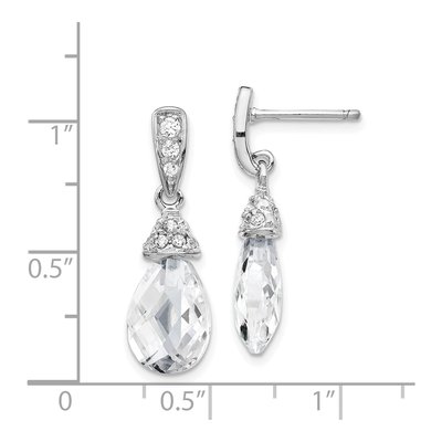 Sterling Silver CZ Briolette Dangle Earrings – view 5