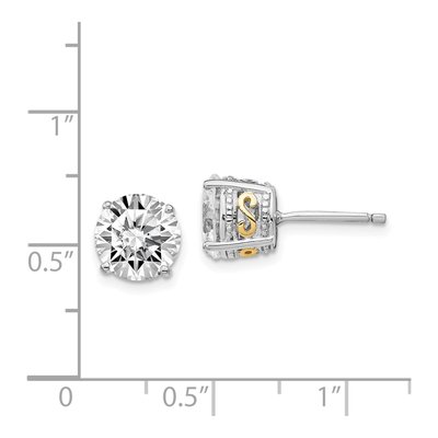 Sterling Silver 8mm Round CZ Stud Earrings – view 7