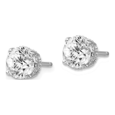 Sterling Silver 6.5mm Round CZ Stud Earrings – view 3
