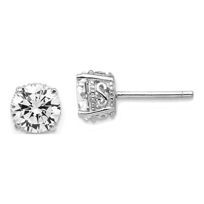 Sterling Silver 6.5mm Round CZ Stud Earrings