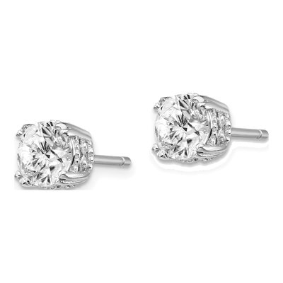 Sterling Silver 6.5mm Round CZ Stud Earrings – view 3
