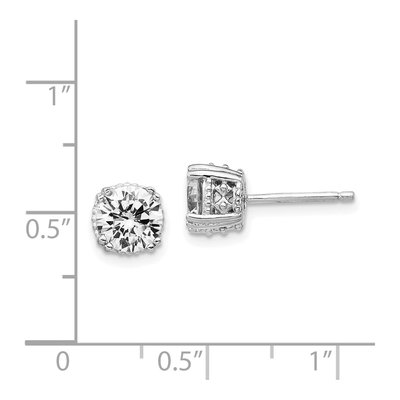 Sterling Silver 6.5mm Round CZ Stud Earrings – view 5