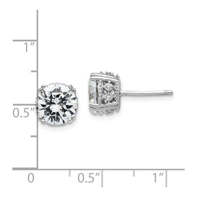 Sterling Silver 8mm Round CZ Stud Earrings – view 5