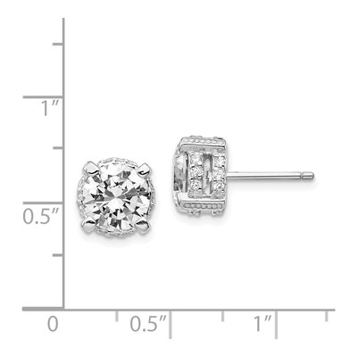 Cheryl M Sterling Silver 8mm CZ Stud Earrings – view 5