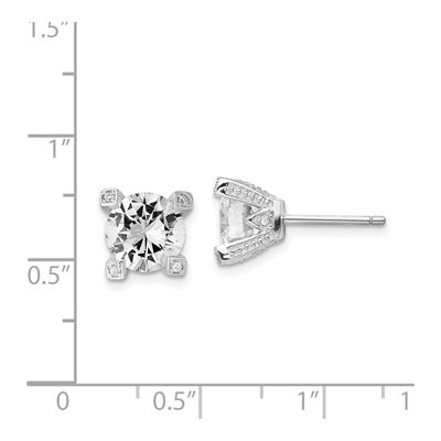 Sterling Silver 8mm Round CZ Stud Earrings – view 5