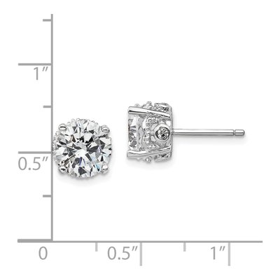 Sterling Silver 8mm Round CZ Stud Earrings – view 5