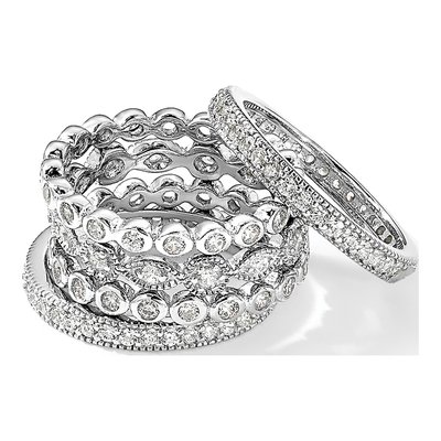 Sterling Silver CZ Eternity Ring Set of 5 – view 8