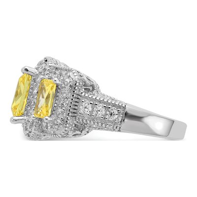 Sterling Silver CZ 3-Stone Ring – view 3