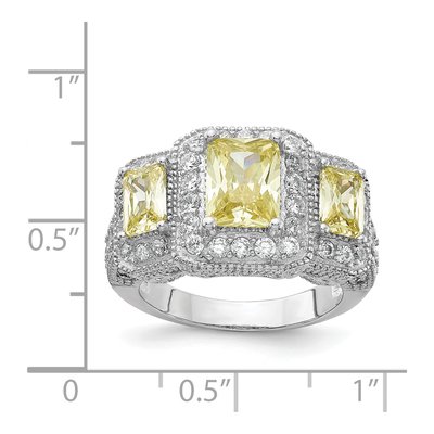 Sterling Silver CZ 3-Stone Ring – view 4
