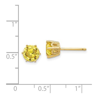 Gold-Plated Sterling Silver 6.5mm Round CZ Stud Earrings – view 5