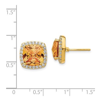 Gold-Plated Sterling Silver CZ Stud Earrings – view 5
