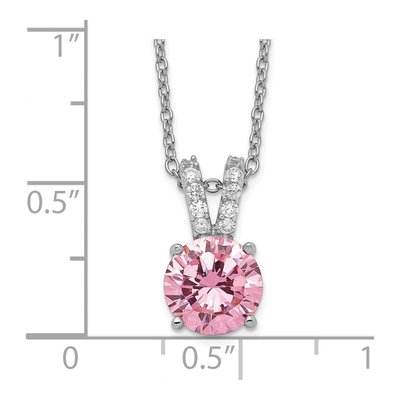 Sterling Silver CZ Pendant Necklace – view 3