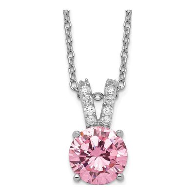 Sterling Silver CZ Pendant Necklace
