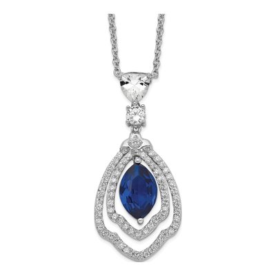 Sterling Silver CZ Pendant Necklace